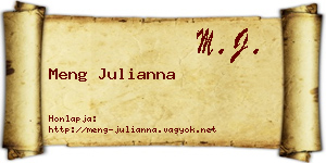 Meng Julianna névjegykártya